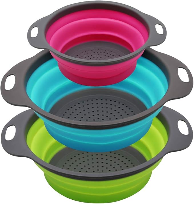 Qimh Collapsible Colander Set (3-Pack)