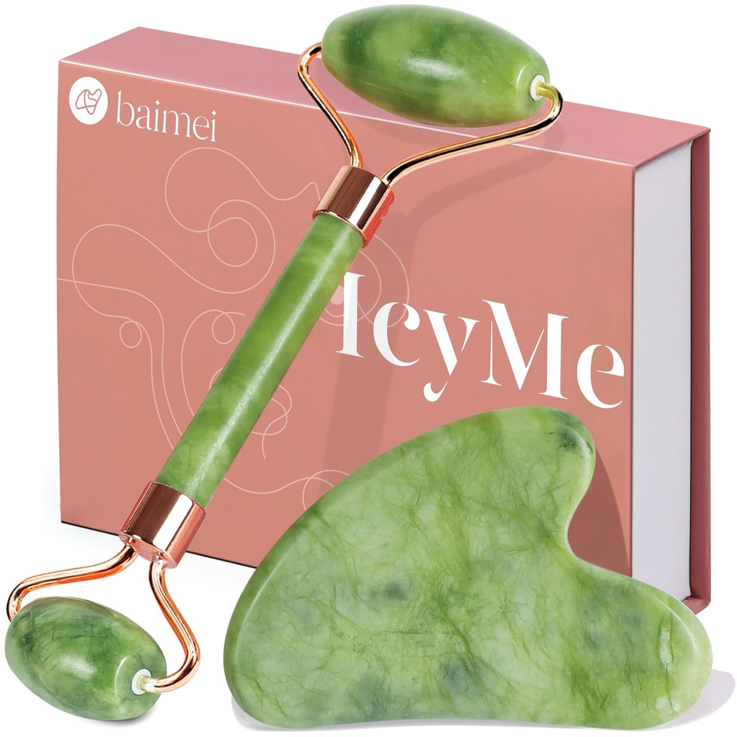 BAIMEI Jade Roller & Gua Sha Set