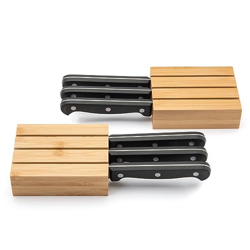 Purawood Bamboo Knife Block Drawer Insert