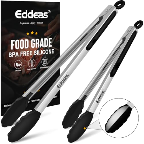 Extra-Long Silicone Kitchen Tongs (17" & 12")