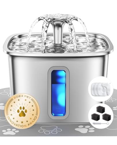 Veken Stainless Steel Cat Water Fountain (108 oz)