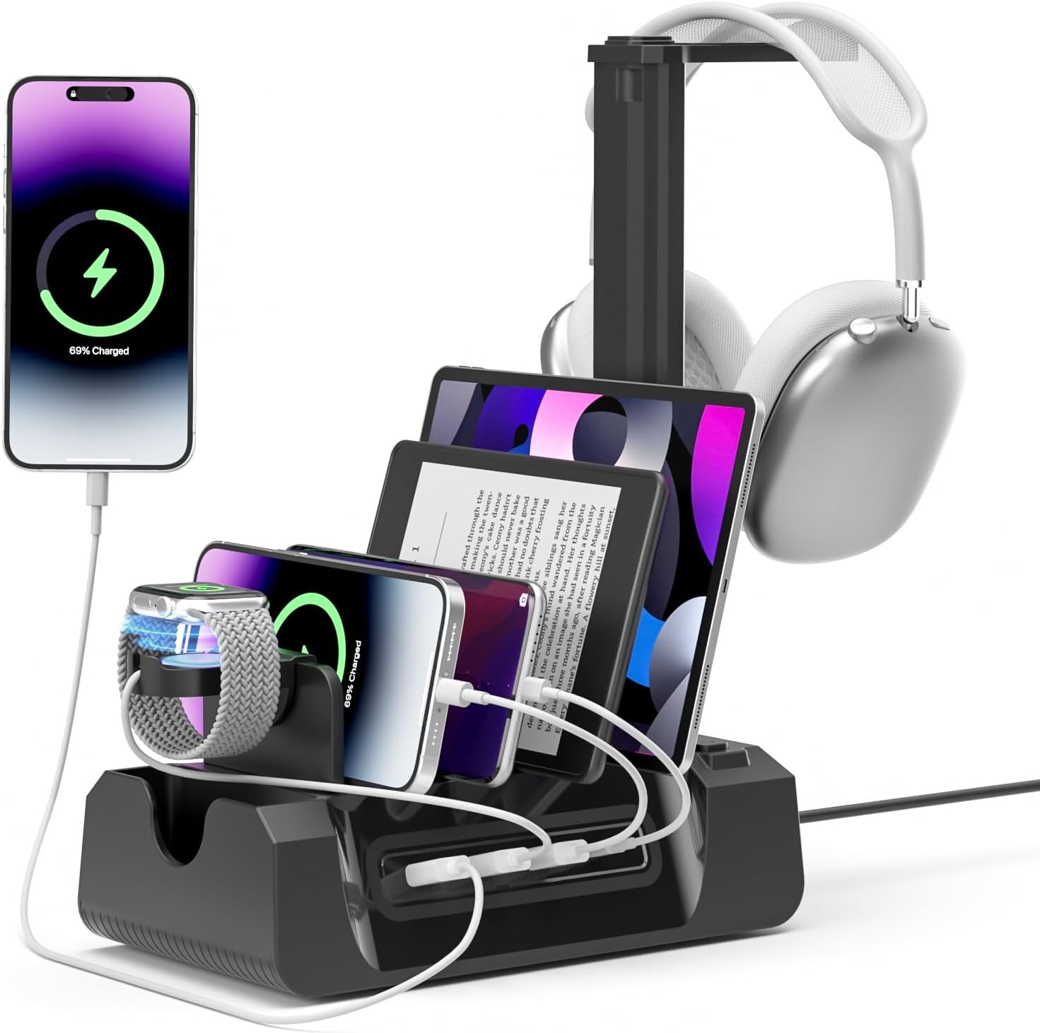 Headphone Stand with USB Hub