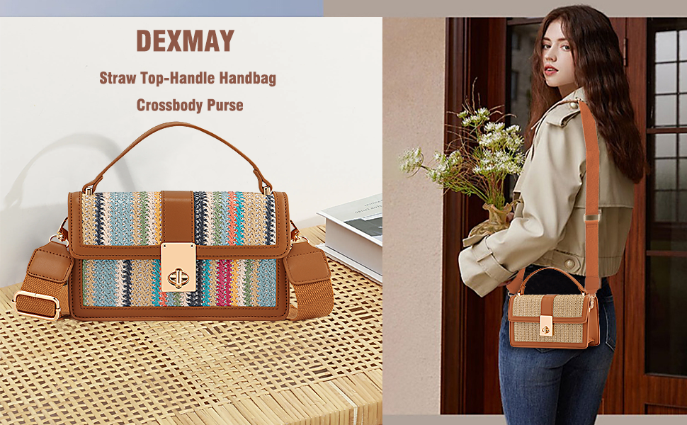 Mini Straw Top-Handle Purse