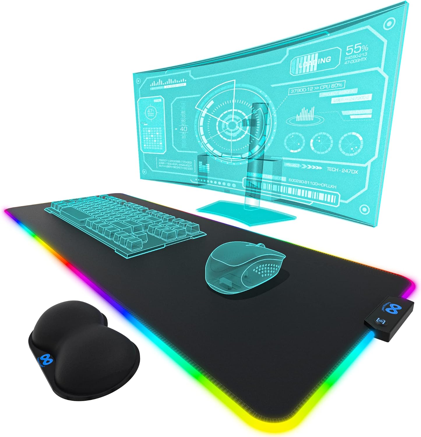 Gaming Mouse Pad XXL with Wrist Rest