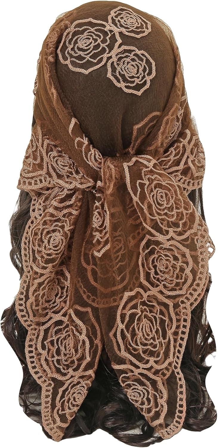 Flower Embroidery Lace Hair Scarf