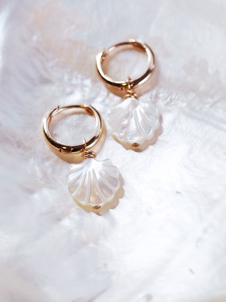 Pearl Beach Hoop Earrings
