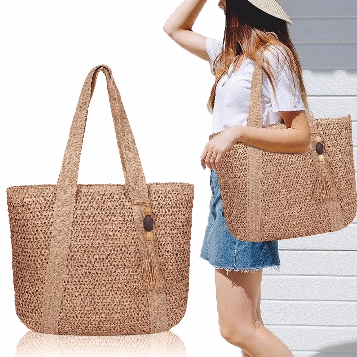 Oversized Woven Beach Tote