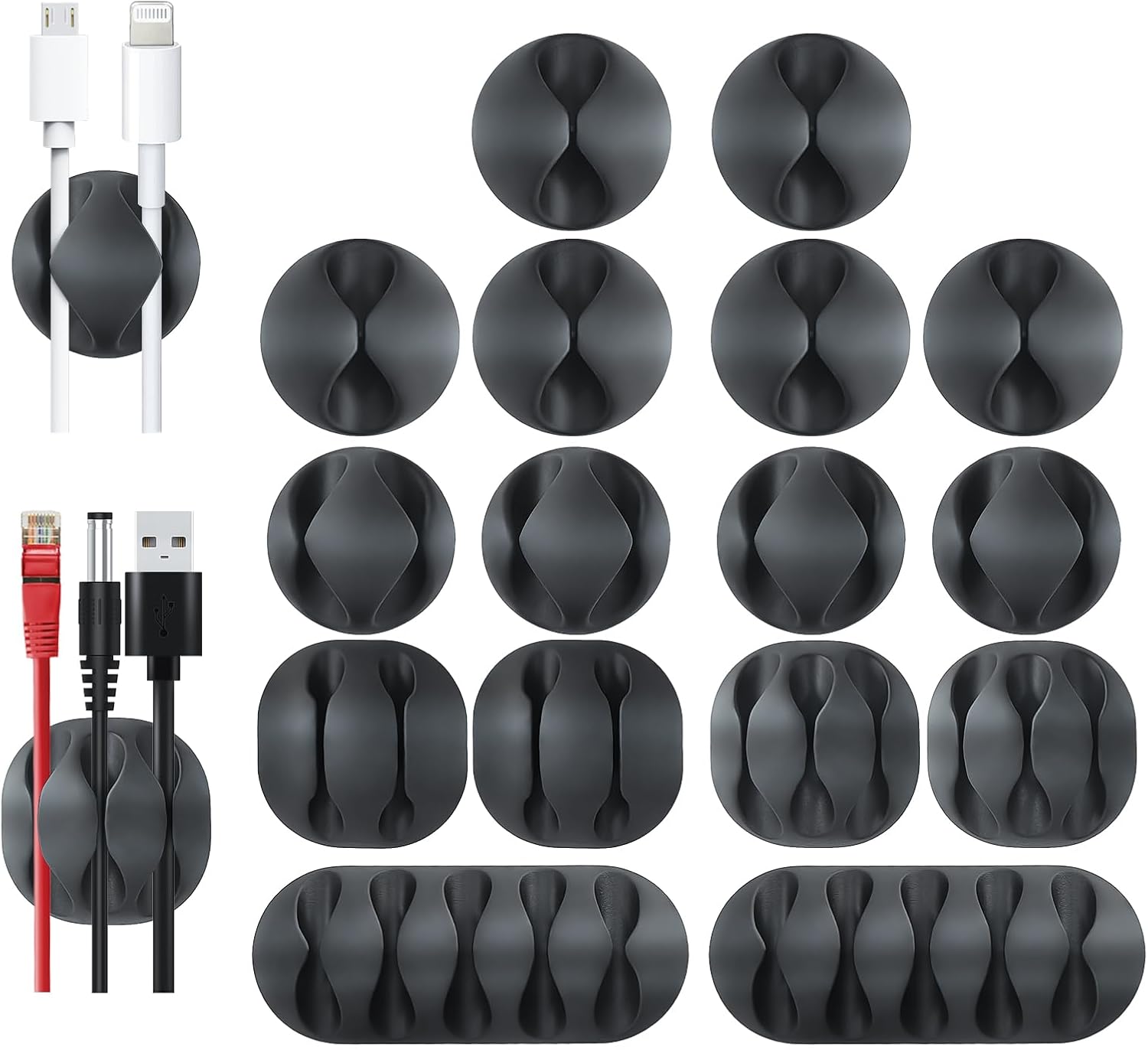 Adhesive Cable Clips (16-Pack)