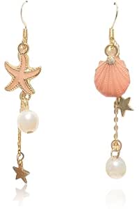Starfish Pearl Drop Earrings