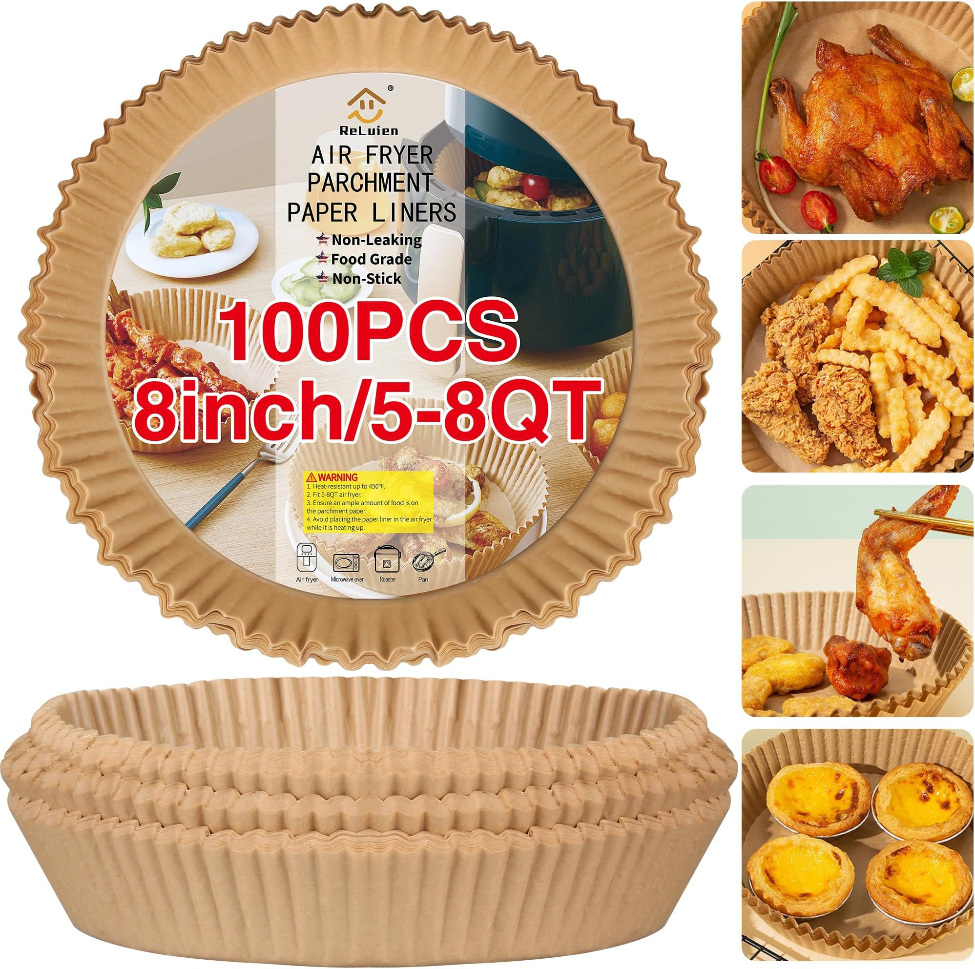 Air Fryer Parchment Paper Liners (100-Pack)