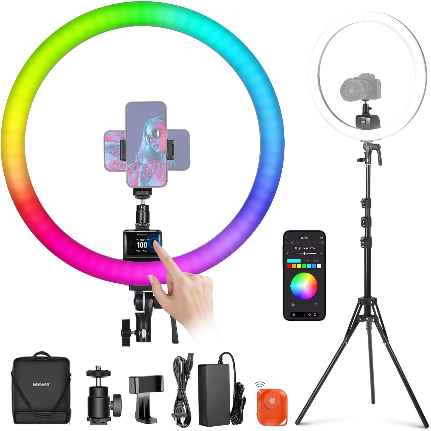 18-Inch LED Ring Light Kit with Stand