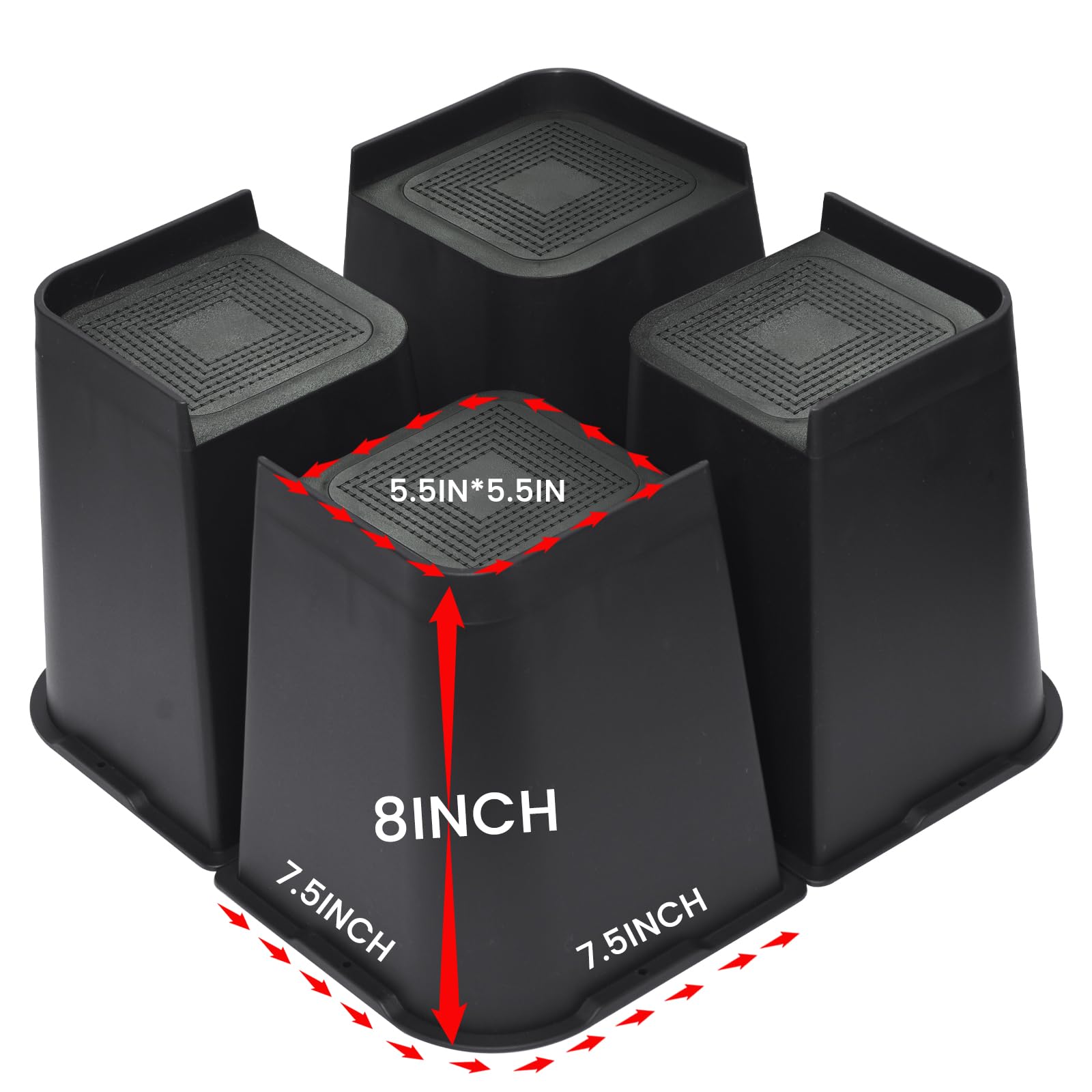 Bed Risers (8-Inch, 4-Pack)